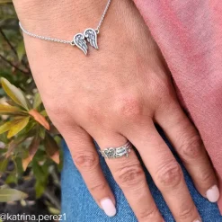 James Avery Artisan Jewelry Rings-Angel Wings And Horizon Cross Ring Set