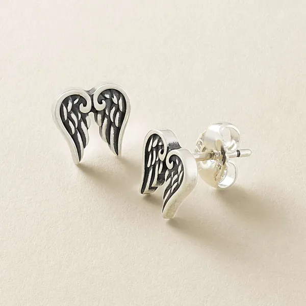 James Avery Artisan Jewelry Earrings-Angel Wings Studs