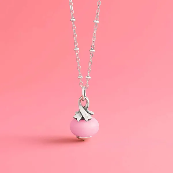 James Avery Artisan Jewelry Charms-Awareness Ribbon Art Glass Charm
