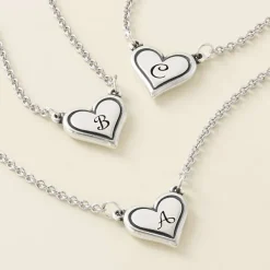 James Avery Artisan Jewelry Necklaces And Chains-Delicate Heart Initial Necklace