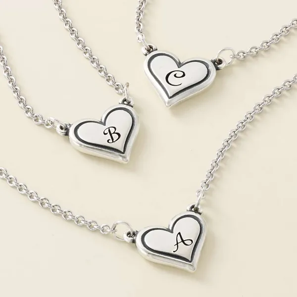 James Avery Artisan Jewelry Necklaces And Chains-Delicate Heart Initial Necklace