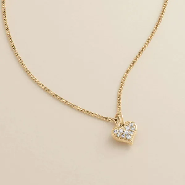 James Avery Artisan Jewelry Pendants-Delicate Pave Diamond Heart Pendant