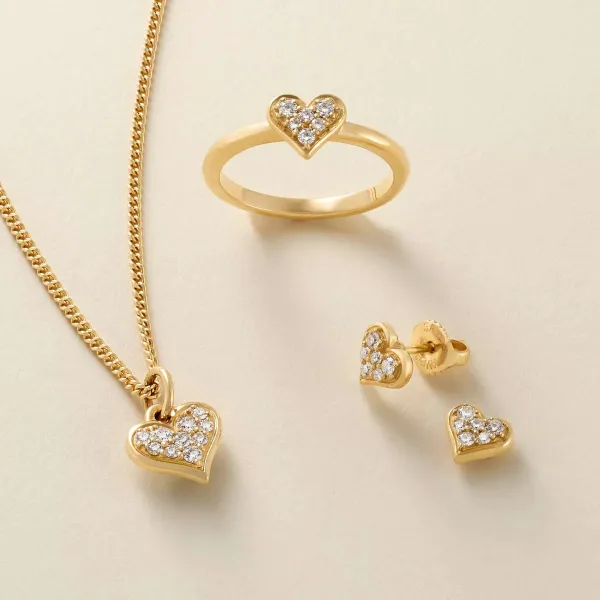 James Avery Artisan Jewelry Pendants-Delicate Pave Diamond Heart Pendant