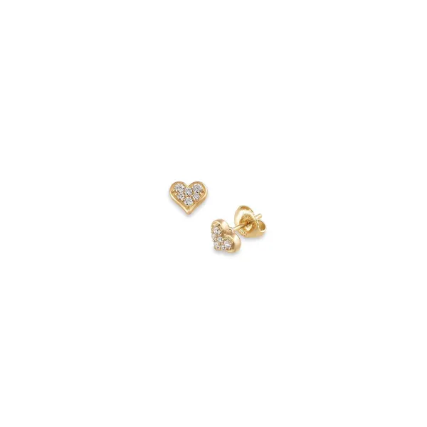 James Avery Artisan Jewelry Earrings-Delicate Pave Diamond Heart Studs