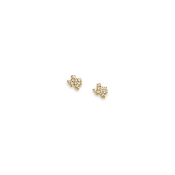 James Avery Artisan Jewelry Earrings-Delicate Pave Diamond Texas Studs