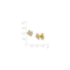 James Avery Artisan Jewelry Earrings-Delicate Pave Diamond Texas Studs