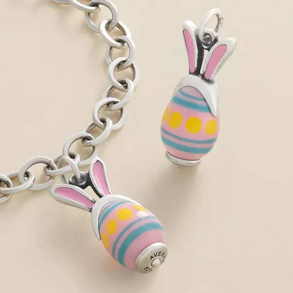 James Avery Artisan Jewelry Charms-Enamel Bunny Ears Art Glass Charm