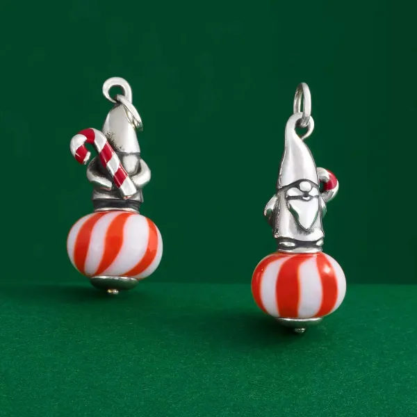 James Avery Artisan Jewelry Charms-Enamel Christmas Gnome Art Glass Charm