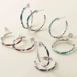 James Avery Artisan Jewelry Earrings-Enamel Cordoba Hoops