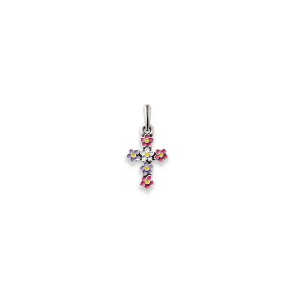 James Avery Artisan Jewelry Pendants-Enamel Floral Cross Pendant