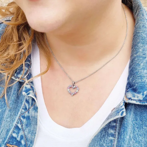 James Avery Artisan Jewelry Pendants-Enamel Floral Heart Wreath Pendant