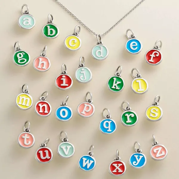 James Avery Artisan Jewelry Charms-Enamel Initial Disc Charm
