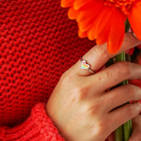 James Avery Artisan Jewelry Rings-Enamel Rainbow Heart Ring