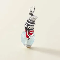 James Avery Artisan Jewelry Charms-Enamel Snowman Art Glass Charm