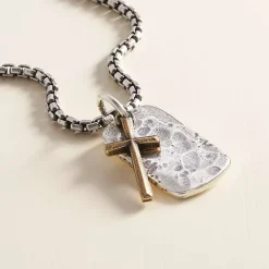 James Avery Artisan Jewelry Charms-Engravable Tag And Cross Charm