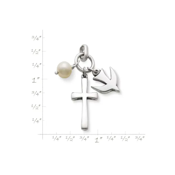 James Avery Artisan Jewelry Pendants-Faithful Spirit Cross Pendant With Cultured Pearl