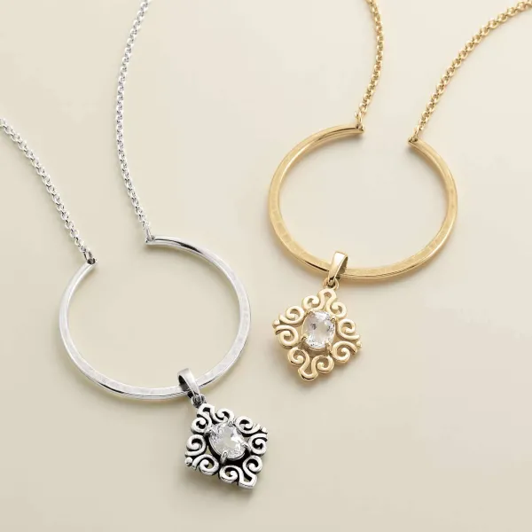 James Avery Artisan Jewelry Necklaces And Chains-Hammered Circle Changeable Charm Necklace