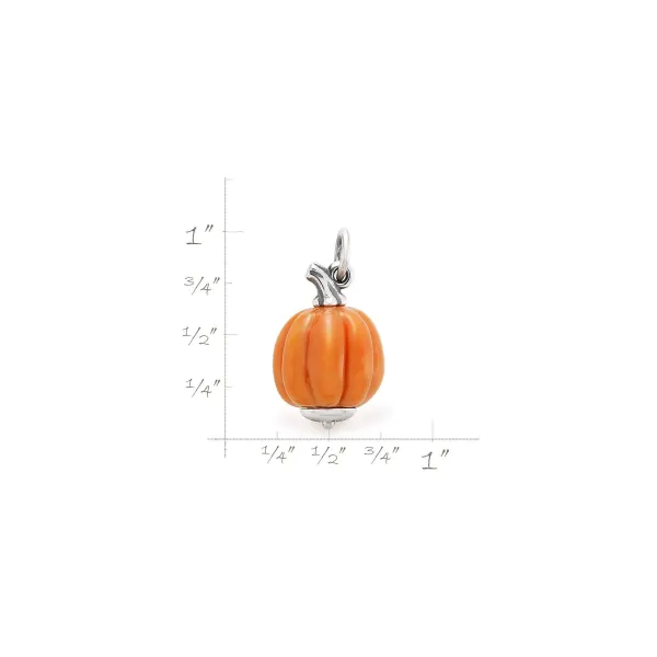 James Avery Artisan Jewelry Charms-Harvest Pumpkin Art Glass Charm