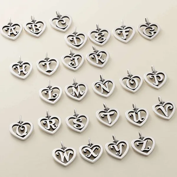 James Avery Artisan Jewelry Charms-Heart Script Initial Charm