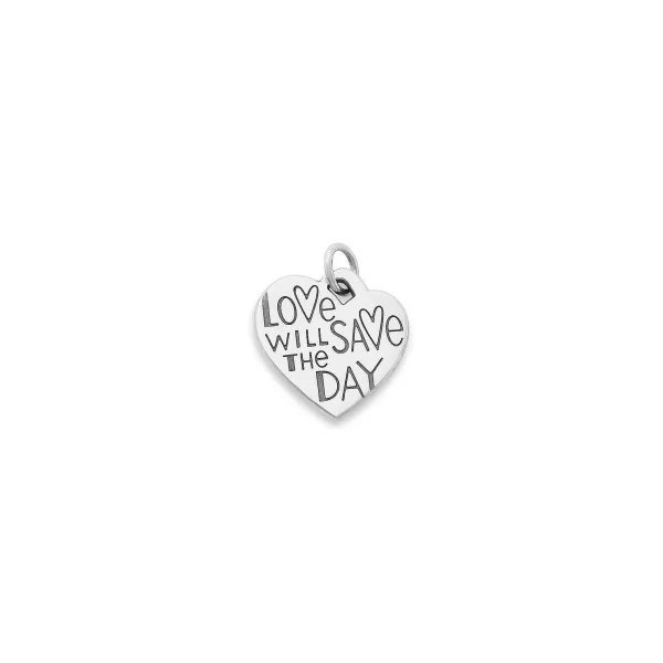 James Avery Artisan Jewelry Charms-Love Will Save The Day Heart Charm