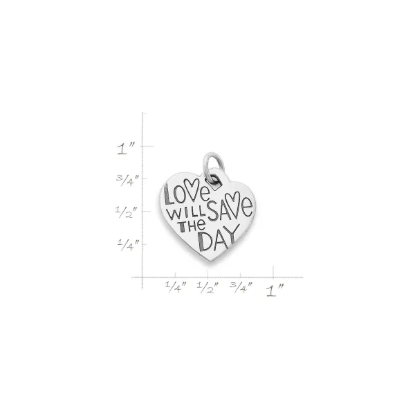 James Avery Artisan Jewelry Charms-Love Will Save The Day Heart Charm