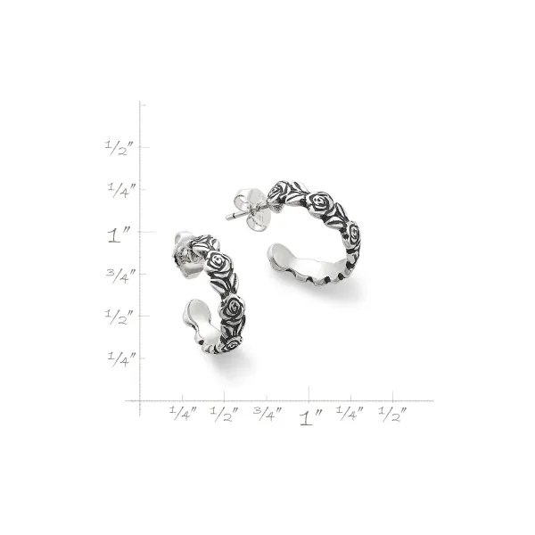 James Avery Artisan Jewelry Earrings-Rose Hoops