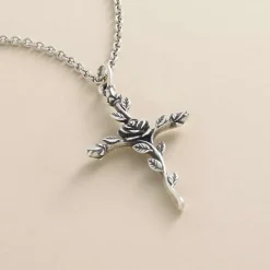 James Avery Artisan Jewelry Charms-Rosebud Cross Pendant