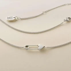 James Avery Artisan Jewelry Necklaces And Chains-Safety Pin Heart Necklace
