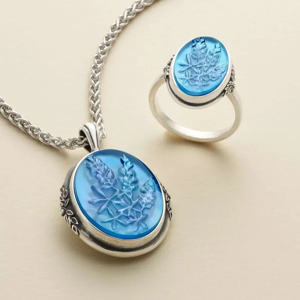 James Avery Artisan Jewelry Rings-Sculpted Bluebonnet Layered Gemstone Ring