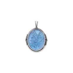 James Avery Artisan Jewelry Pendants-Sculpted Bluebonnet Layered Gemstone Pendant