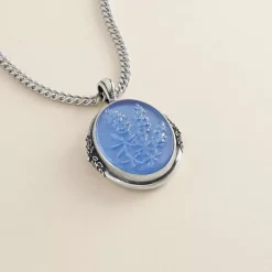 James Avery Artisan Jewelry Pendants-Sculpted Bluebonnet Layered Gemstone Pendant