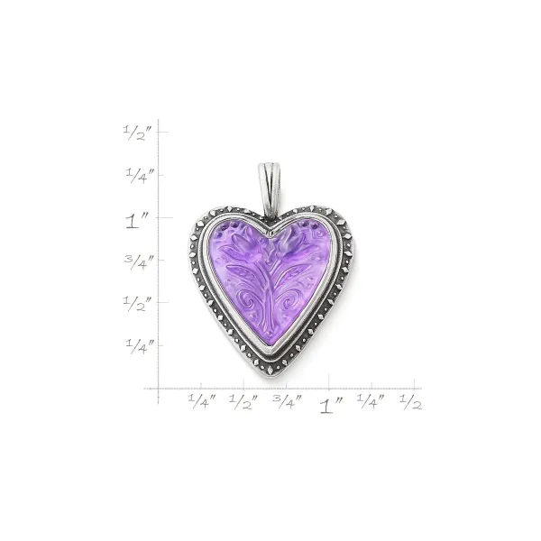 James Avery Artisan Jewelry Pendants-Sculpted Heart And Tulips Layered Gemstone Pendant