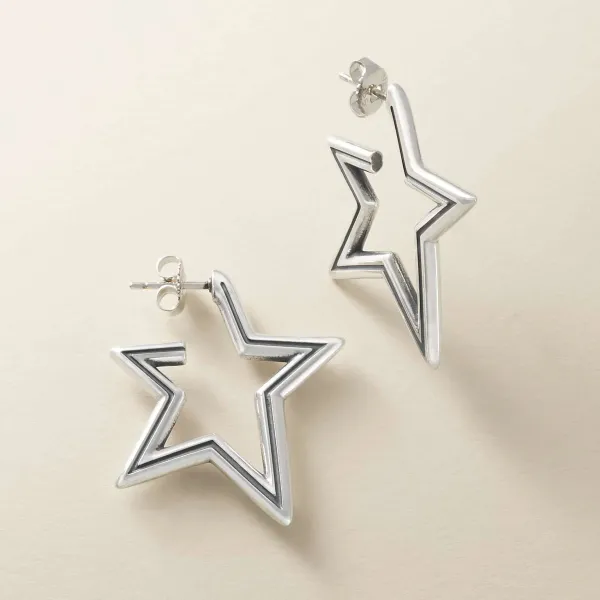 James Avery Artisan Jewelry Earrings-Star Hoops