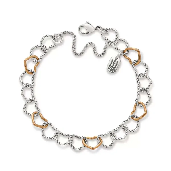 James Avery Artisan Jewelry Bracelets-Twisted Wire Connected Hearts Charm Bracelet