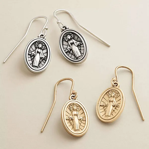 James Avery Artisan Jewelry Earrings-Virgin Mary Dangle Earrings