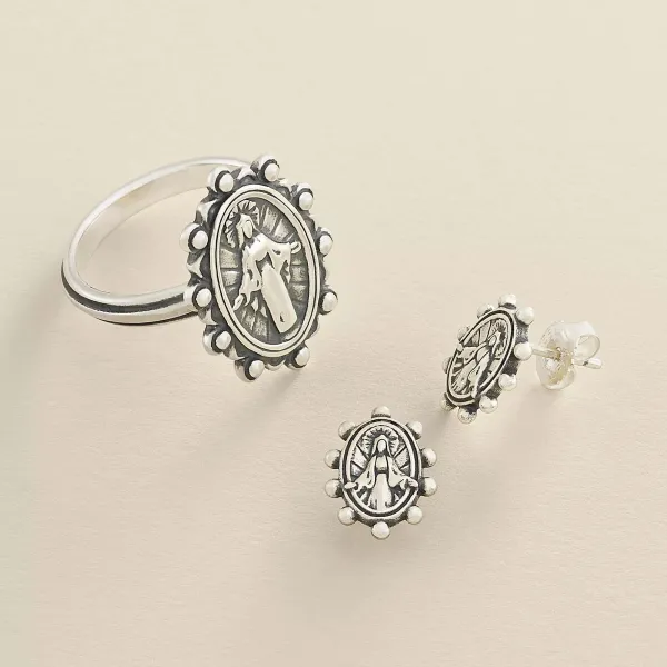James Avery Artisan Jewelry Earrings-Virgin Mary Studs